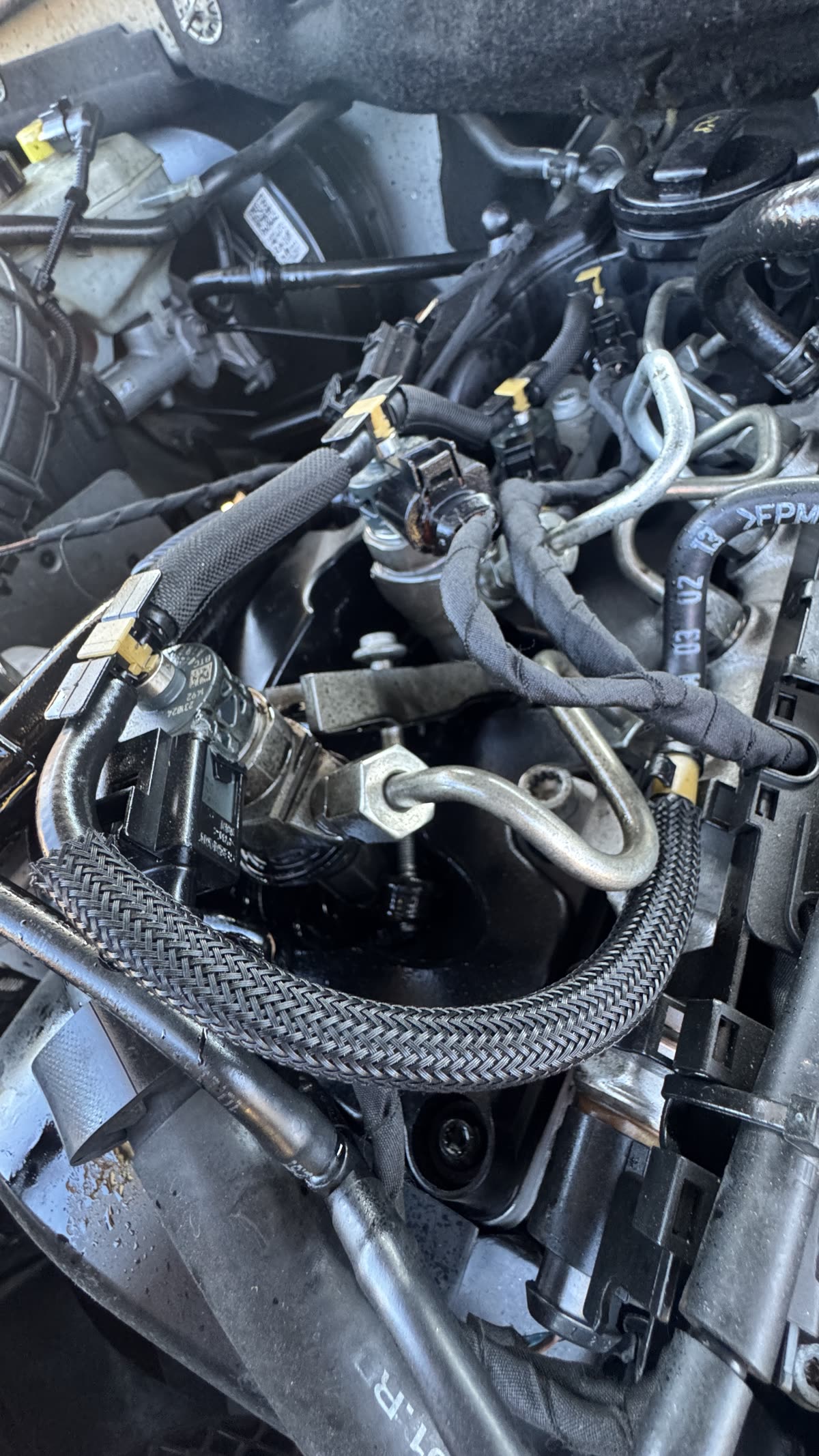 Diesel-soaked injector area